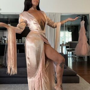 Elegant Pink Fringe House of CB Dress